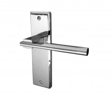 Frelan Delta Door Handles On Backplate - Polished Chrome