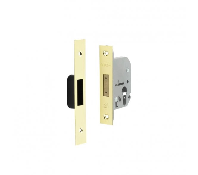 Frelan Euro Profile Mortice Deadlocks - Polished Brass