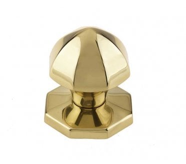 Frelan Fluted Centre Door Knob 65mm - Polished Brass
