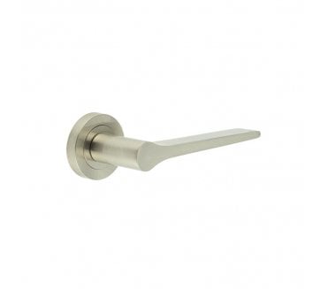 Frelan Gio Door Handles On Round Rose - Satin Nickel