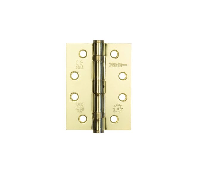 Frelan Hardware J8500 102x76mm Ball Bearing Butt Hinges (Pair) - Brassed