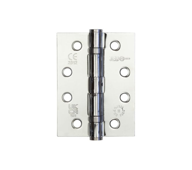 Frelan Hardware J8500 102x76mm Ball Bearing Butt Hinges (Pair) - Polished Chrome.