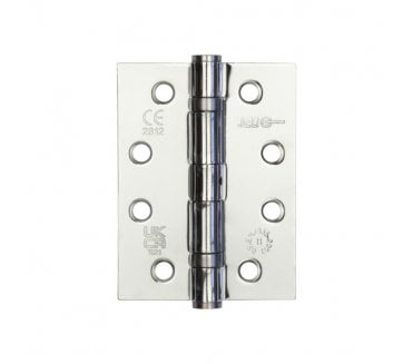 Frelan Hardware J8500 102x76mm Ball Bearing Butt Hinges (Pair) - Polished Chrome.