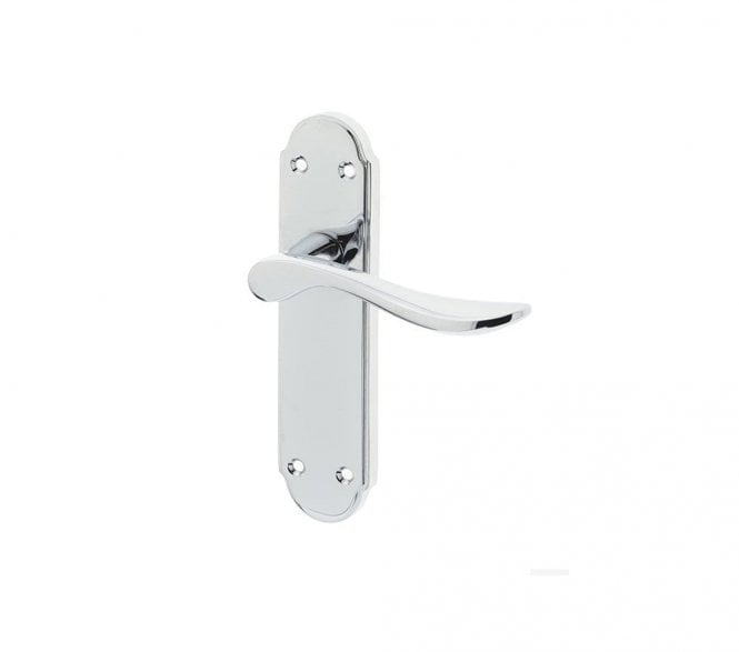 Frelan Henley Door Handles On Backplate - Polished Chrome