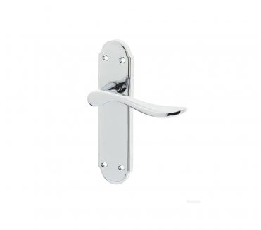 Frelan Henley Door Handles On Backplate - Polished Chrome