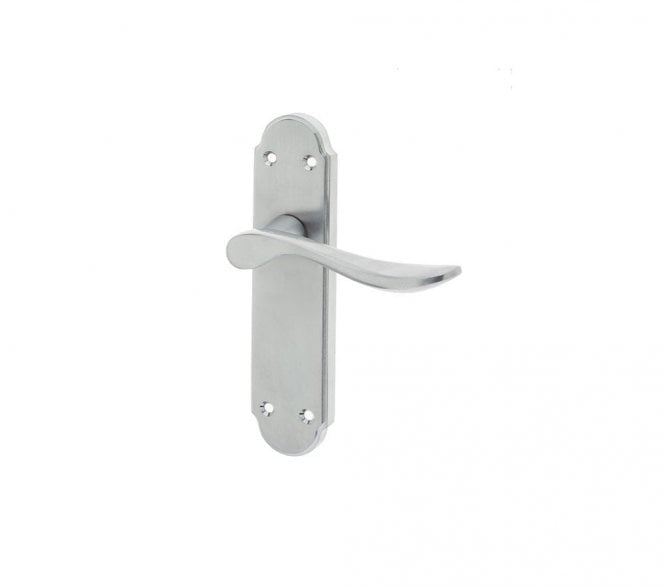 Frelan Henley Door Handles On Backplate - Satin Chrome