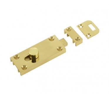 Frelan J1414 Small Bathroom Door Bolt - Polished Brass