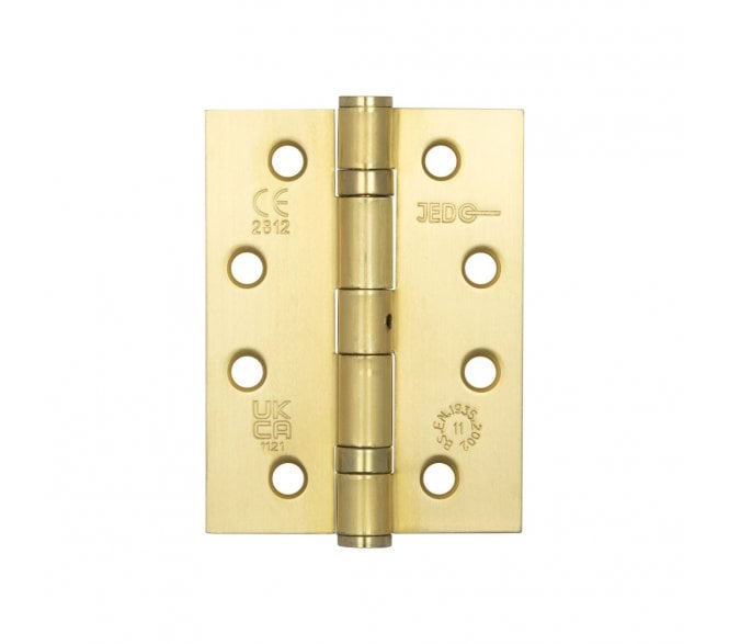 Frelan J8500 102x76mm (Grade 11) Ball Bearing Butt Hinges (Pair) - Satin Brass