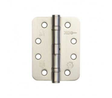 Frelan J8500R 102x76mm Radiused Ball Bearing Butt Hinges (Pair) - Satin Nickel