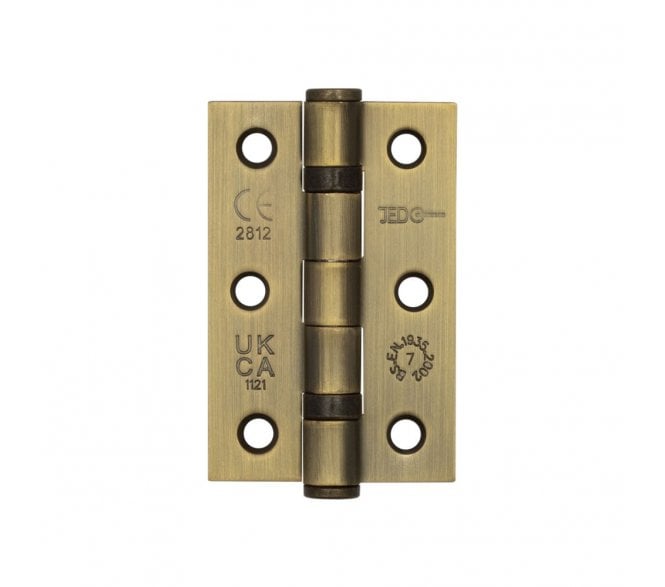 Frelan J8502 76x50mm (Grade 7) Ball Bearing Butt Hinges (Pair) - Antique Brass