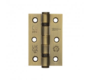 Frelan J8502 76x50mm (Grade 7) Ball Bearing Butt Hinges (Pair) - Antique Brass