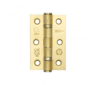 Frelan J8502 76x50mm (Grade 7) Ball Bearing Butt Hinges (Pair) - Satin Brass