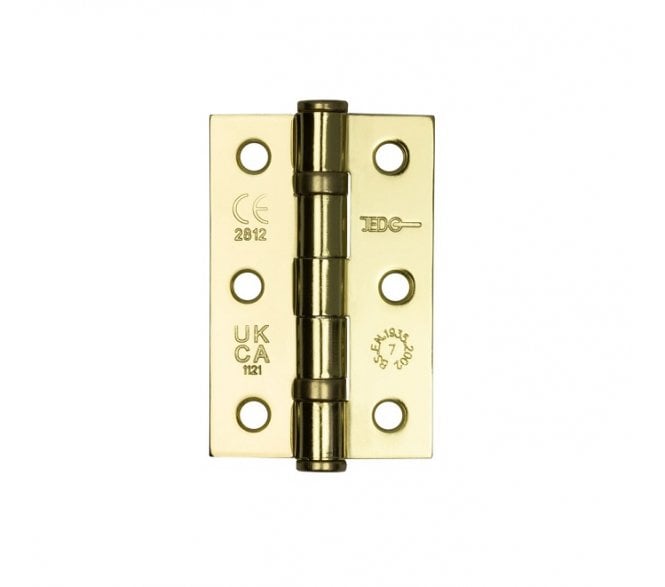 Frelan J8502 76x51mm Ball Bearing Butt Hinges (Pair) - Polished Brass