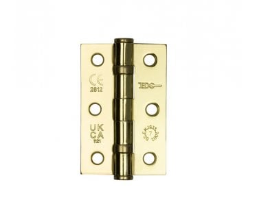 Frelan J8502 76x51mm Ball Bearing Butt Hinges (Pair) - Polished Brass