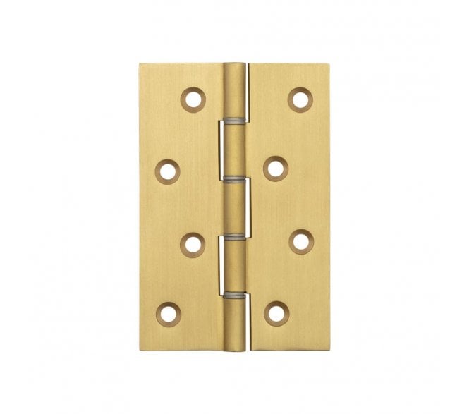 Frelan J9018SB Double Phosphor Bronze Washered Hinges (PAIR) - 102x67mm - Satin Brass