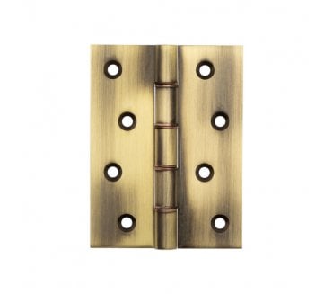 Frelan J9019AB Double Phosphor Bronze Washered Hinges (PAIR) - 102x76mm - Antique Brass