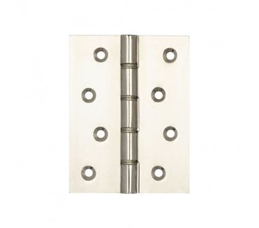 Frelan J9019PN Double Phosphor Bronze Washered Hinges (PAIR) - 102x76mm - Polished Nickel