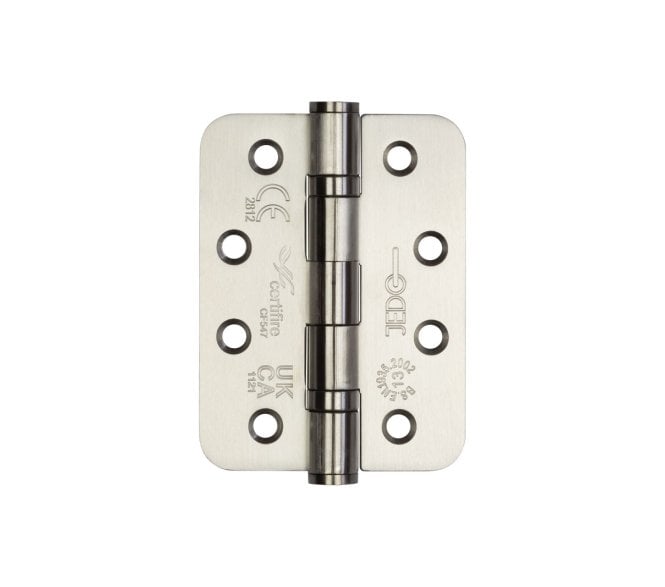Frelan J9500RSSS Certifire Grade 13 Ball Bearing Hinges (PAIR) - 102x76mm - Satin Stainless Steel (RADIUS).