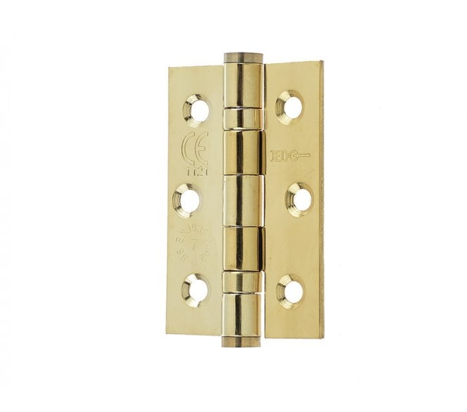 Frelan J9502 76x51mm Ball Bearing Butt Hinges Grade 7 (Pair) - Electro Brassed