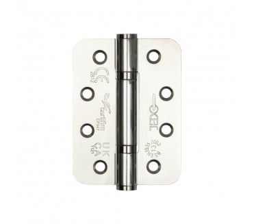 Frelan J9633PSS Certifire Grade 13 Polymer Bearing Hinges (PACK OF 3) - 102x76mm - Polished Stainless Steel (RADIUS)