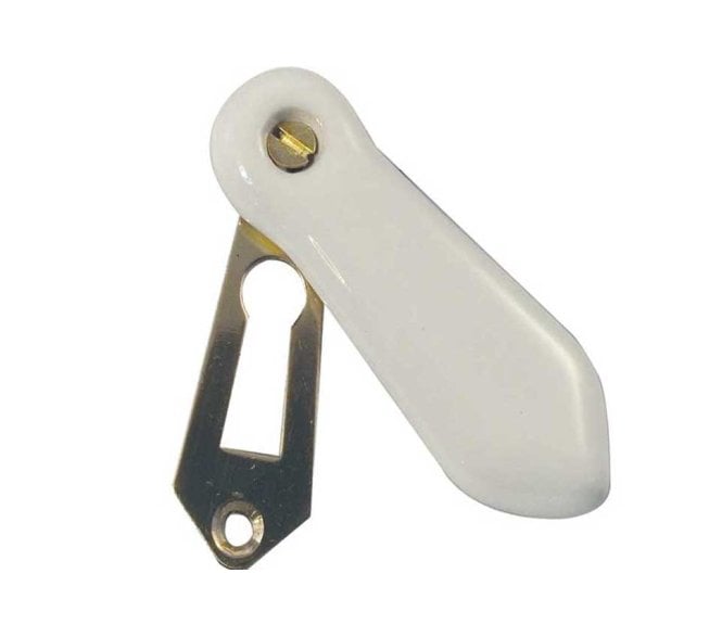 Frelan JC12 Porcelain Covered Keyhole Escutcheon - White