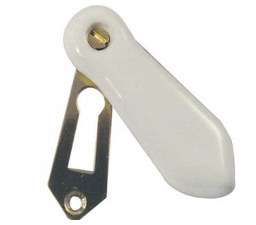 Frelan JC12 Porcelain Covered Keyhole Escutcheon - White