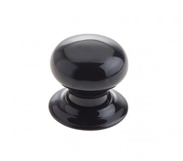 Frelan JC60 Porcelain Black Mortice Knob Furniture - Black