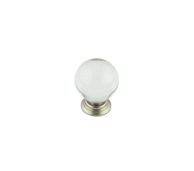 Frelan JH1151 Clear Crystal Ball Cabinet Knobs - Satin Nickel