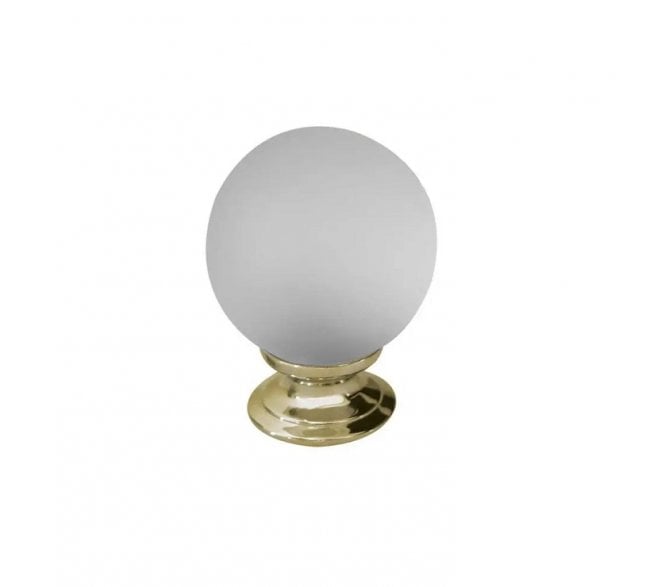 Frelan JH1156 Frosted Ball Cabinet Knobs - Polished Brass