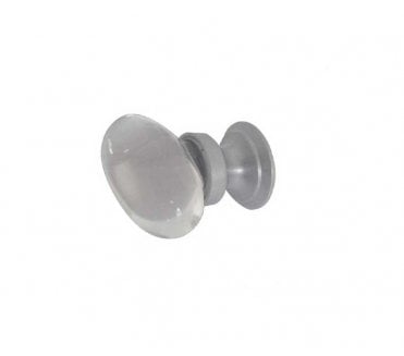 Frelan JH1161 31mm Oval Glass Cabinet Knob - Satin Chrome