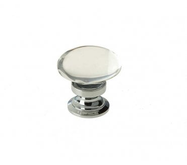 Frelan JH1162 41mm Oval Glass Cabinet Knob - Polished Chrome