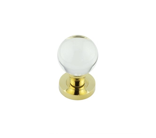 Frelan JH5201 Round Glass Ball Door Knobs - Polished Brass