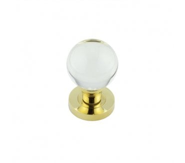 Frelan JH5201 Round Glass Ball Door Knobs - Polished Brass
