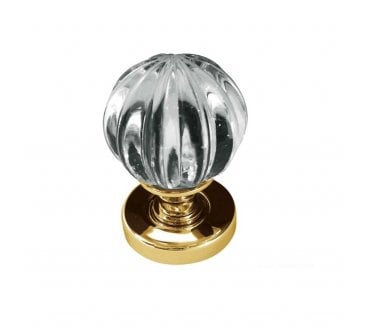 Frelan JH5202 Glass Pumpkin Door Knobs - Polished Brass