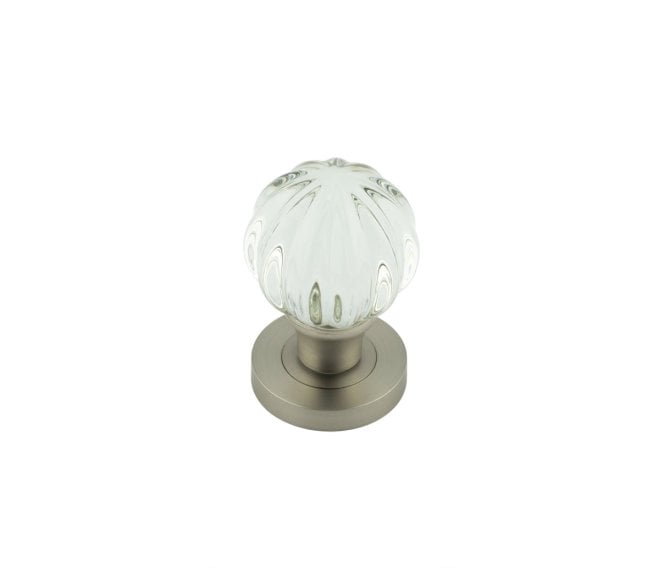 Frelan JH5202 Glass Pumpkin Door Knobs - Satin Nickel