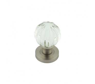 Frelan JH5202 Glass Pumpkin Door Knobs - Satin Nickel