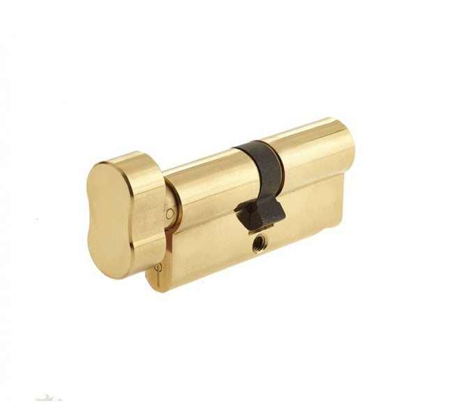 Frelan JL-100EPCTPB Euro Profile Cylinders & Turn - 100mm - Polished Brass