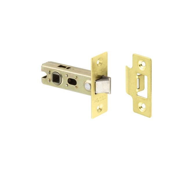 Frelan JL Bolt-Through Tubular Mortice Latch - Polished Brass