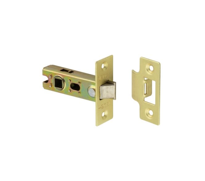 Frelan JL Bolt-Through Tubular Mortice Latch - Satin Brass