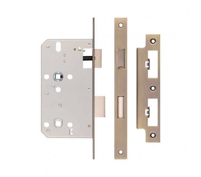 Frelan JL-DB60AB DIN Bathroom Lock - Antique Brass