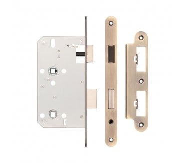 Frelan JL-DB60RAB DIN Bathroom Lock (Radius) - Antique Brass