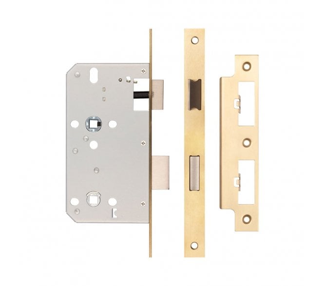 Frelan JL-DB60SB DIN Bathroom Lock - Satin Brass