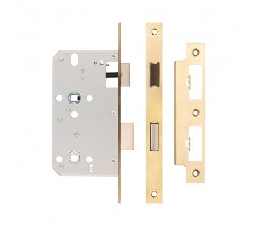 Frelan JL-DB60SB DIN Bathroom Lock - Satin Brass