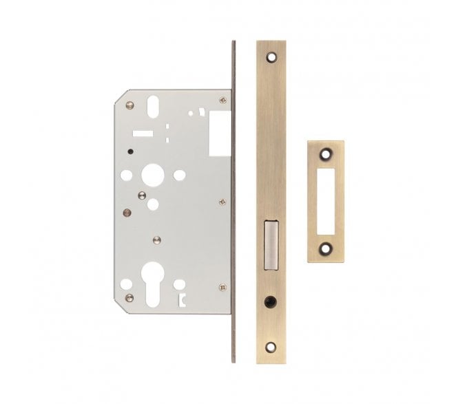 Frelan JL-DD60AB DIN Euro Profile Deadlock - Antique Brass