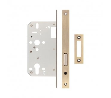Frelan JL-DD60AB DIN Euro Profile Deadlock - Antique Brass