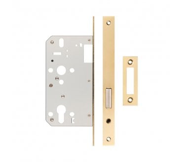 Frelan JL-DD60SB DIN Euro Profile Deadlock - Satin Brass