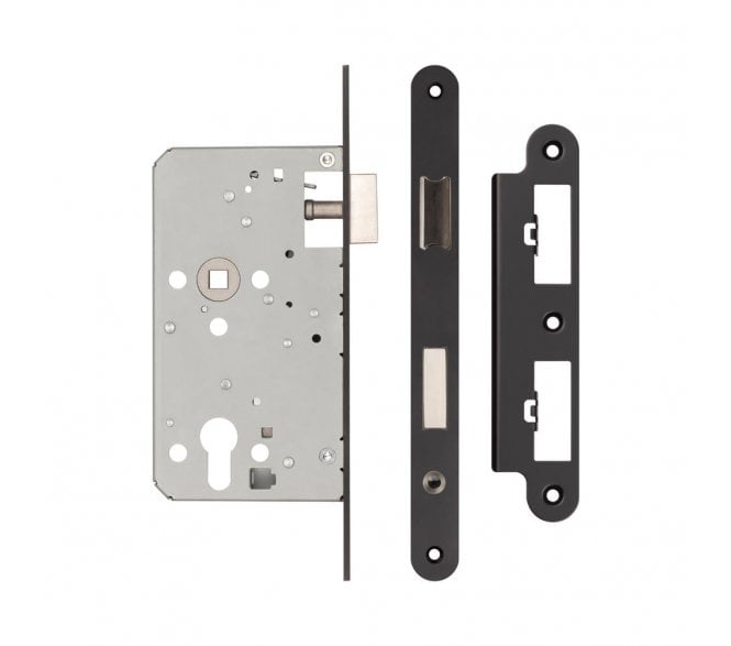 Frelan JL-DE60RMB DIN Euro Profile Escape Lock (Radius) - Matt Black