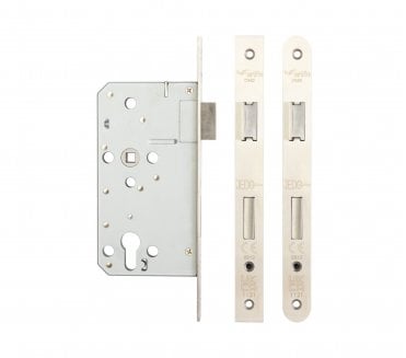 Frelan JL-DE60RSSS DIN Euro Profile Escape Lock (Radius) - Satin Stainless Steel