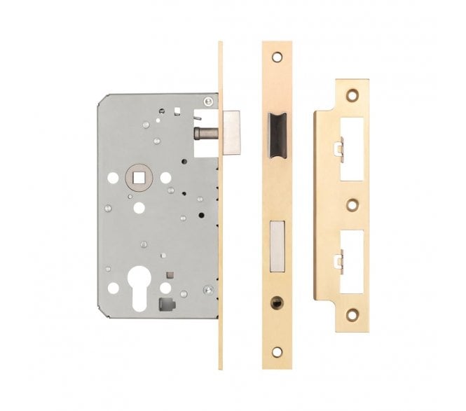 Frelan JL-DE60SB DIN Euro Profile Escape Lock - Satin Brass