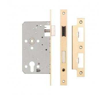 Frelan JL-DE60SB DIN Euro Profile Escape Lock - Satin Brass